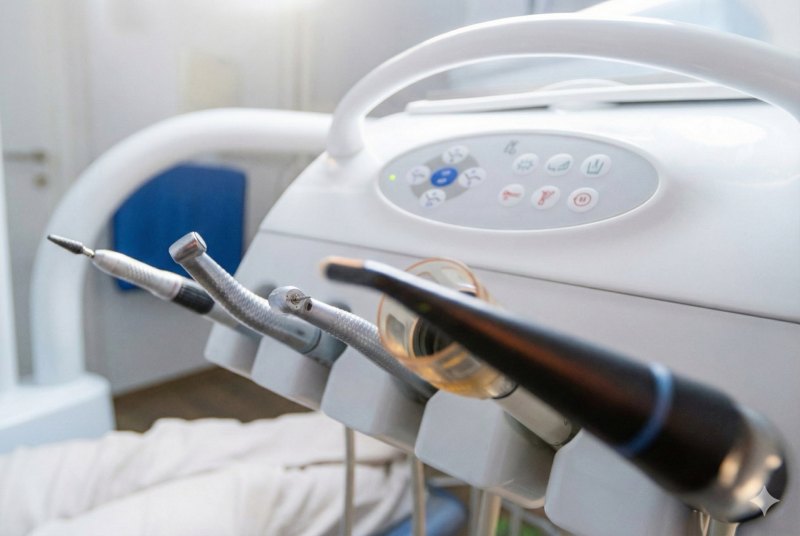 Zahnärztliche Instrumente an der Behandlungseinheit